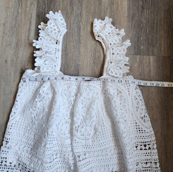 ANTHROPOLOGIE RUFFLED LACE TANK TOP - Picture 4 of 15